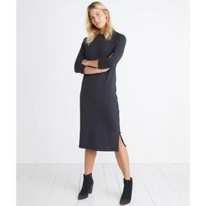 Marine Layer Rosalie Sweatshirt Midi Dress in Black Size S